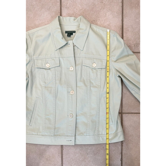 Ralph Lauren Jeans Co. Light Green Jean Jacket Women's Sz. Large - Button Up - Picture 10 of 10